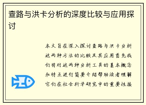 查路与洪卡分析的深度比较与应用探讨